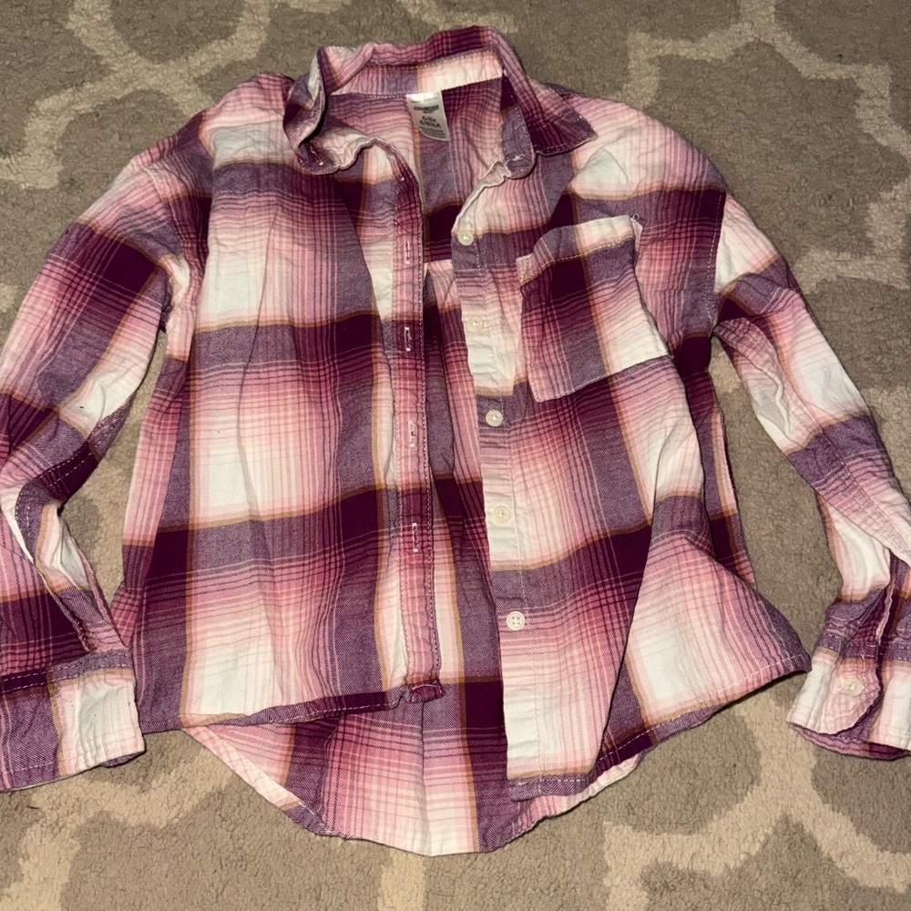 OshKosh B'gosh Purple and White Button Down Shirt